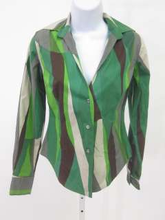 COAST Green Print Long Sleeve Button Down Shirt Size 40  