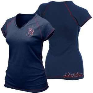   Red Sox Ladies Navy Blue Bases Loaded T shirt: Sports & Outdoors