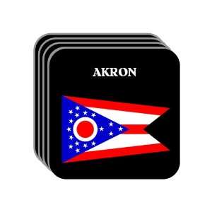  US State Flag   AKRON, Ohio (OH) Set of 4 Mini Mousepad 