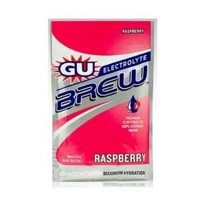  Raspberry GU Electrolyte Brew Hydration Drink   Case of 16 