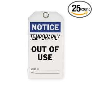 Industrial Grade 2RMW1 Accident Prevention Tag, Notice, Pk 25  