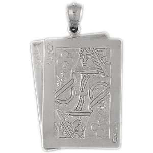   White Gold Charm Playing Cards 13.1   Gram(s) CleverSilver Jewelry