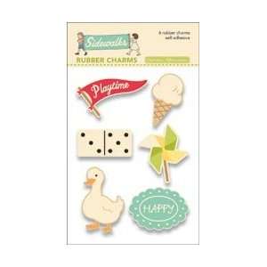  October Afternoon Sidewalks Rubber Charms 6/Pkg; 3 Items 