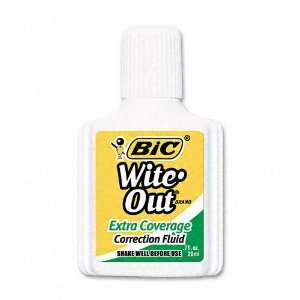  BIC® Wite Out Extra Coverage Correction Fluid, 20 ml Bottle, White 