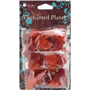  Blue Moon Enchanted Planet Glass Charms leaf  Red 54/pkg 