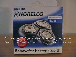 Norelco HQ8 Spectra Tripleheader Replacement Heads NEW  