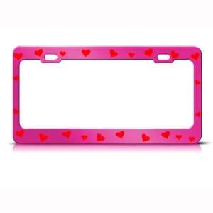  Red Hearts Love Metal license plate frame Tag Holder 