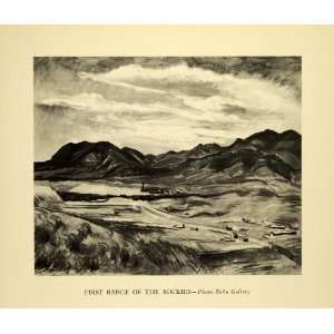   Rocky Mountain Range Landscape   Original Halftone Print: Home