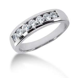  0.85 Ct Men Diamond Ring Wedding Band Round Cut Channel 