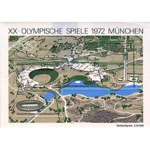  German Stamps 1972 Munich Olympics Souvenir Sheet MNH 
