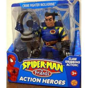 Spider Man & Friends Crime Action Fighter Wolverine Action Heroes with 