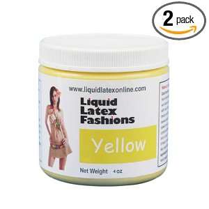  Liquid Latex Fashions Ammonia Free Body Paint, Yellow, 4 