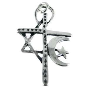  Sterling Silver Peace And Unity Cross Pendant: Jewelry