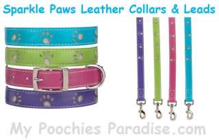 SPARKLE PAW FAUX LEATHER COLLARS & LEADS for Dogs NEW  