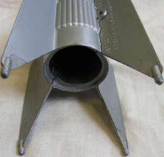   ASTRO MFG. METAL ROCKET / GUIDED MISSILE MECHANICAL COIN BANK  