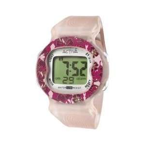   Multi Function Pale Pink Transparent Rubber Watch 