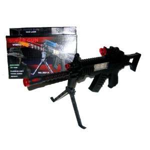  22 Super Vibrating B/o Machine Gun w/ Scope & Pod Toys & Games