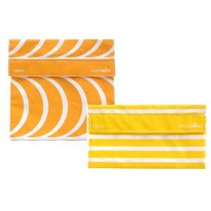  Sandwich and a Snack Kit, Lunchskins, Yellow Stripe 
