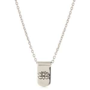   by Lois Hill Sterling Silver Lotus Dogtag Necklace Jewelry