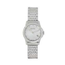   Womens Timeless Stainless Steel Diamond Watch  
