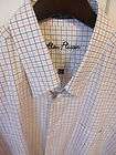   FLUSSER WHITE CHECKED COTTON BUTTON DOWN SHORT SLEEVED SHIRT SIZE 2XL