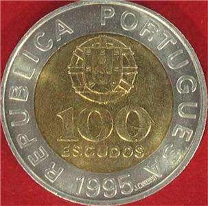 1995 100 Escudos Portugal Bi Metallic UNC Coin 50th Anniversary of F.A 