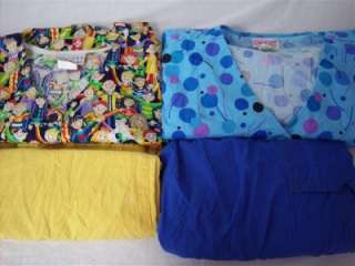   Scrubs Lot of 9 PRINTED Outfits Sets Size L Large LRG FASHION  