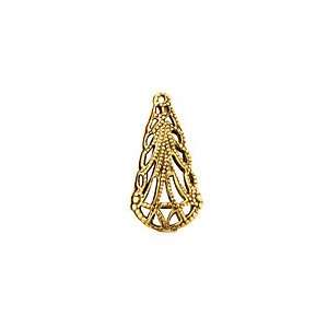  Stampt Antique Gold (plated) Double Sided Filigree Drop 