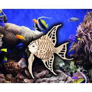 Angel Fish   3D Jigsaw Woodcraft Kit Wooden Puzzle : Toys & Games 