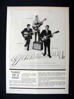 Gibson Guitars Tal Farlow Johnny Smith Barney Kessel 1964 print Ad 