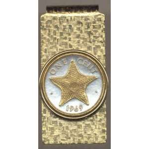   Toned Gold on Silver Bahamas Starfish Coin   Money clips Beauty