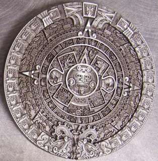 Pewter Belt Buckle International Aztec Calendar NEW  
