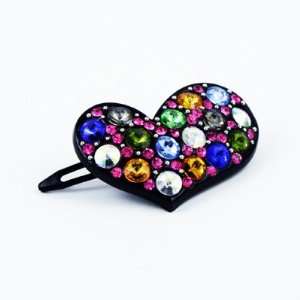  Black heart shape hair pin with crystal: Everything Else
