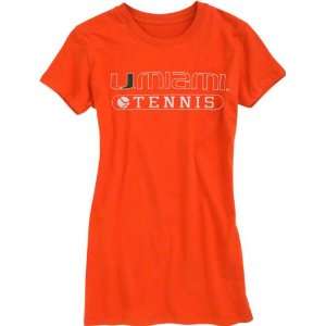  Miami Hurricanes Womens Orange Tennis T Shirt Sports 