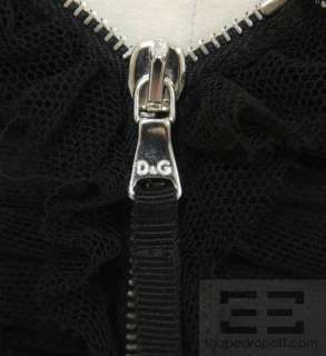 Dolce & Gabbana Black Mesh Ruched Corset Style Dress Size 42 