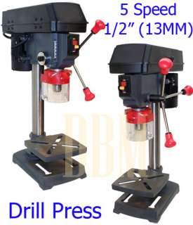 Portable 5 Speed 1/2 Drill Press Bench Machine 13MM Chuck FREE 