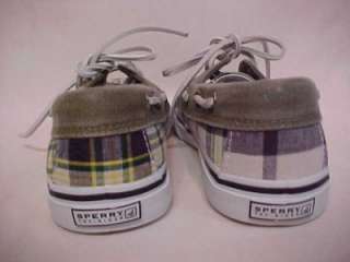 SPERRY TOP SIDER Plaid Cotton Childs Boat Shoes 2  