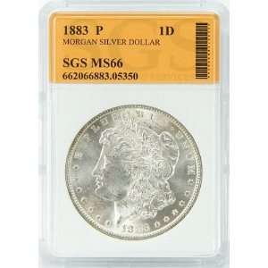  1883 P MS66 Morgan Silver Dollar Graded by SGS Everything 
