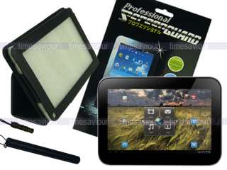 Black Leather Case+Screen Protector+Stylus for Lenovo IdeaPad Tablet 