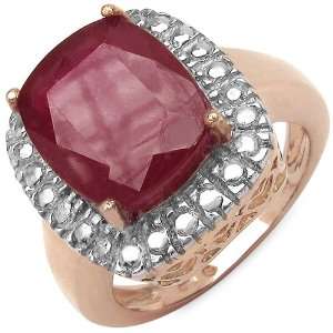  14K Gold Plated 7.20 Carat Genuine Ruby Sterling Silver 