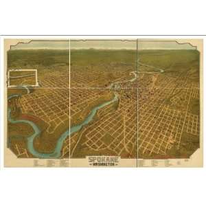  Historic Spokane, Washington, c. 1905 (M) Panoramic Map 