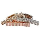    color Pave set Clear Crystal Elongated Bar Stretch Rings (Set of 3
