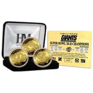 New York Giants Super Bowl XLII Champions Gold 3 Coin Set