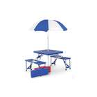   Person Portable Foldable Camping Picnic Table With Umbrella   Red