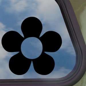 Hippie Flower Power Floral Black Decal Window Sticker