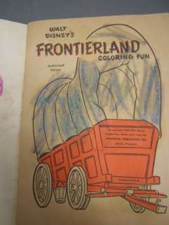 1955 Walt Disneys FRONTIERLAND COLORING FUN BOOK Whitman Publishing 