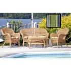   Outdoor Brown Wicker Adjustable Chaise Lounge and Table Set