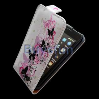 Butterfly White Flip Leather Cover Case Skin for Samsung Galaxy S2 S 
