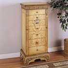   Masterpiece Antique Parchment finish wood Hand Painted Jewelry Armoire