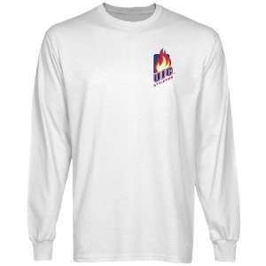  UIC Flames White Chest Hit Logo Long Sleeve T shirt 